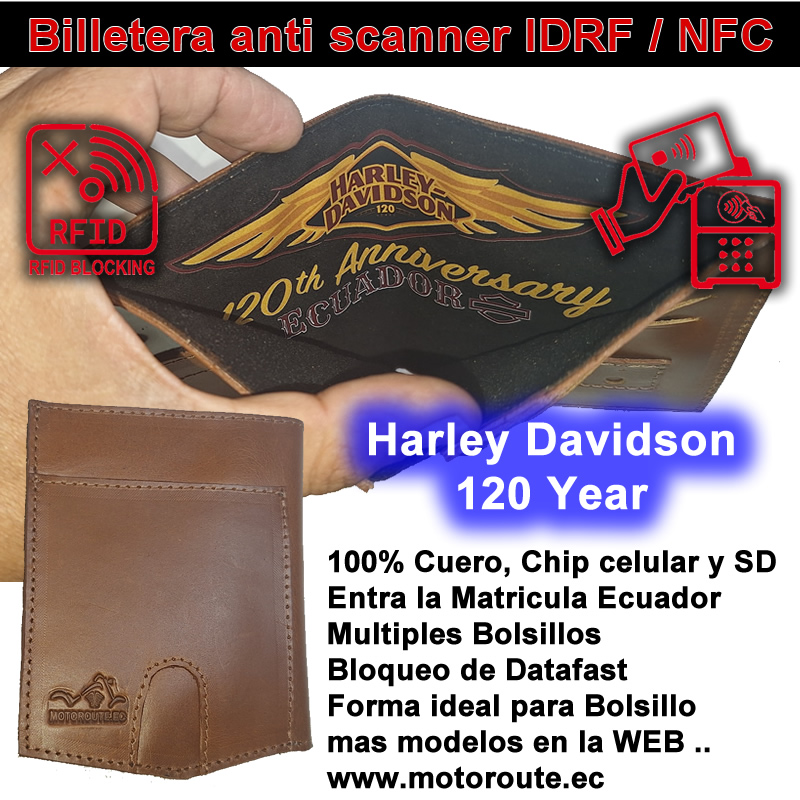 Harley 120 años aniversario Cafe Billetera anti IDRF / NFC