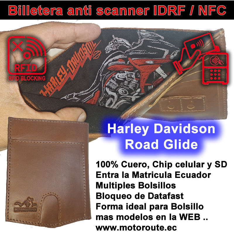 Harley Road color cafe Billetera anti IDRF /NFC