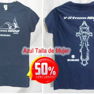 Camiseta azul Suzuki Vstrom 1000 ABS para Mujer