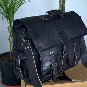 Maleta de Cuero de cabra Portafolio para aplicaciones Cafe Racer